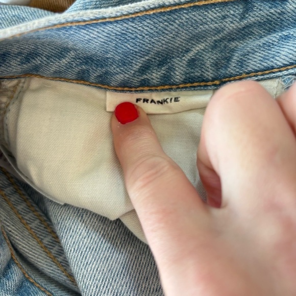 NWT SLVRLAKE Frankie High Rise Flare Crop Raw Hem Jeans in Skyline 26 - Picture 11 of 13